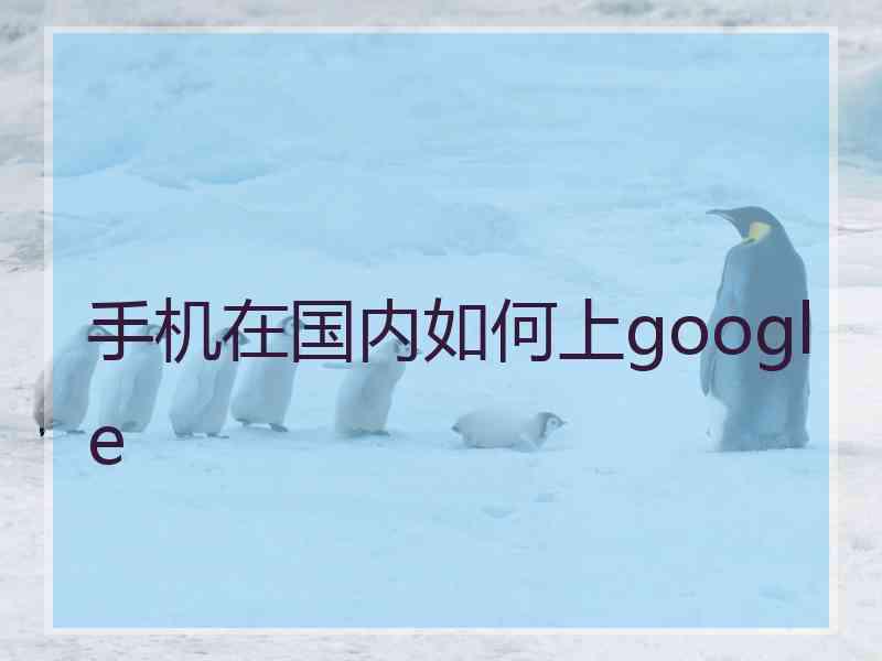 手机在国内如何上google