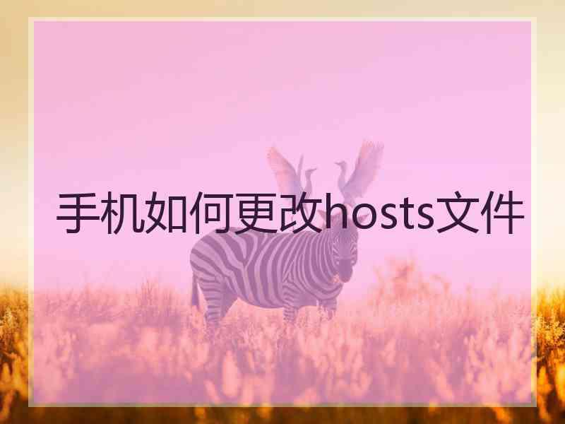 手机如何更改hosts文件