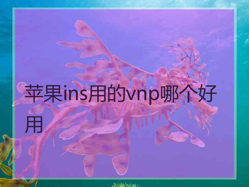 苹果ins用的vnp哪个好用