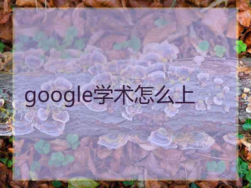 google学术怎么上