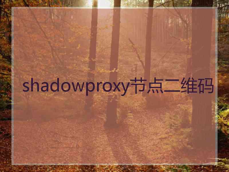 shadowproxy节点二维码